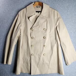 Mackintosh Rubberized Mac Peacoat Mens 40 Beige Double Breasted Short Trench